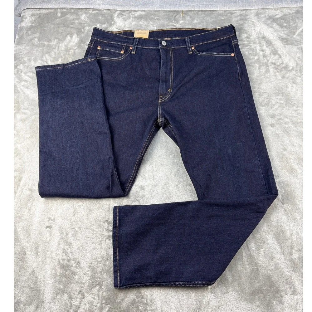Levi Jeans Mens 38x30 513 Slim Straight Dark Indigo Stretch Denim NEW
